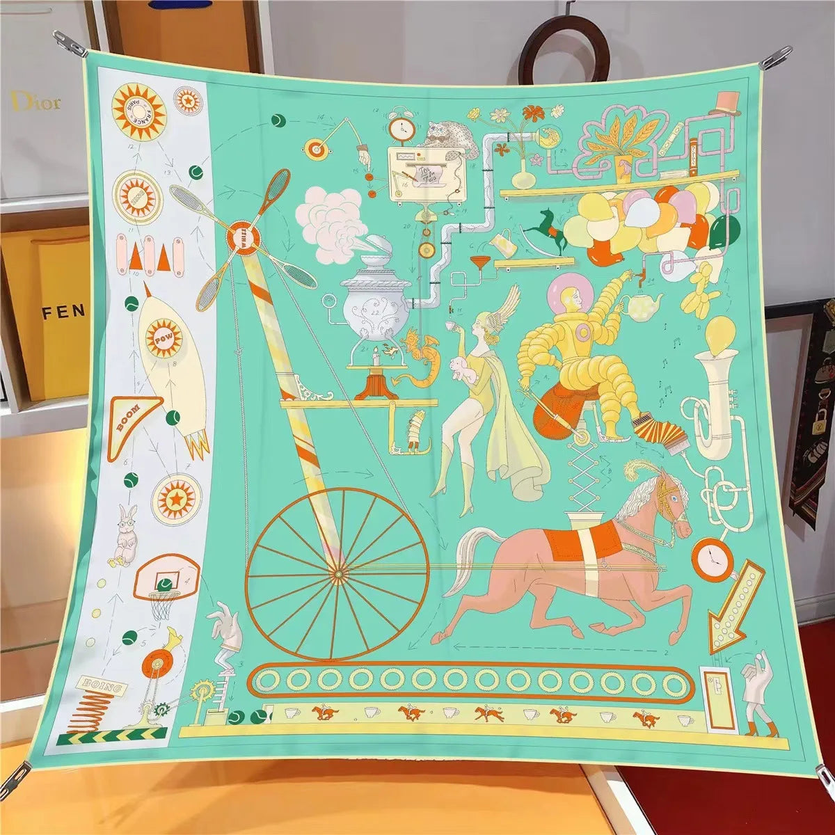 【2025 New】90x90 Twill Silk Square Scarf for Women - French Retro Niche Bustier Shawl Scarf - Stylish Fashion Wrap Accessory