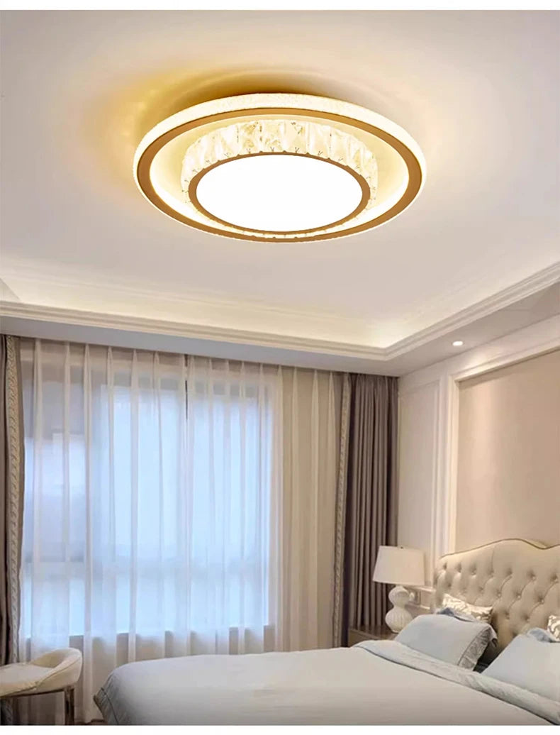 Luxury Living Room Lights Lustre Home Decoration LED Ceiling Lamp Modern Square Acrylic Gold Hall Bedroom Dining Room Fixtures
