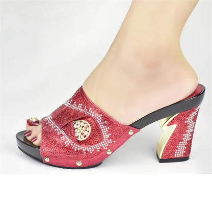 New African Shoes and Bag Set for Party Italian Italian Shoe and Bag Set for Party In Women Summer High Heeled Shoes for Women