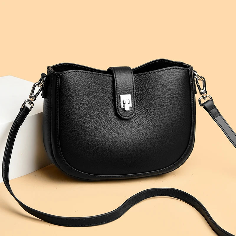 Luxury Genuine Leather Tote Bag Women Real Cow Leather Handbag Fashion Ladies Shoulder Crossbody Bags 2025 New Female Sac A Main