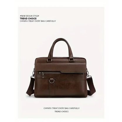 PU Business Briefcase - A Lightweight Cross-body Bag with Ample Capacity, Perfect for Daily Commuting.