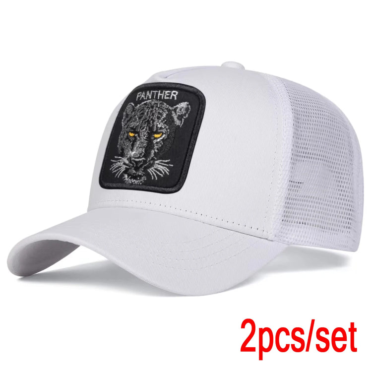 Unisex PANTHER Embroidery Baseball Net Caps Spring and Summer Outdoor Adjustable Casual Hats Sunscreen Hat