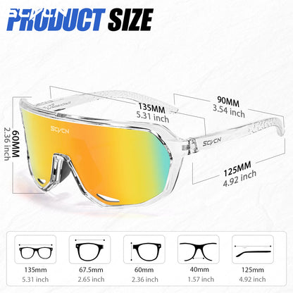 SCVCN Cycling Glasses UV400 Photochromic Sunglasses Men Sun Mountain Bike Road Bicycle Eyewear Sports Running MTB Cycle Gogg