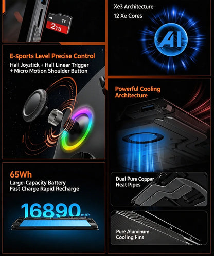 OneXplayer X2 3-in-1 Gaming Laptop Intel Arc G3 Extreme 48GB+1TB 10.9 Inches LTPS 120Hz Gaming PC Handheld Console Tablet 65Wh