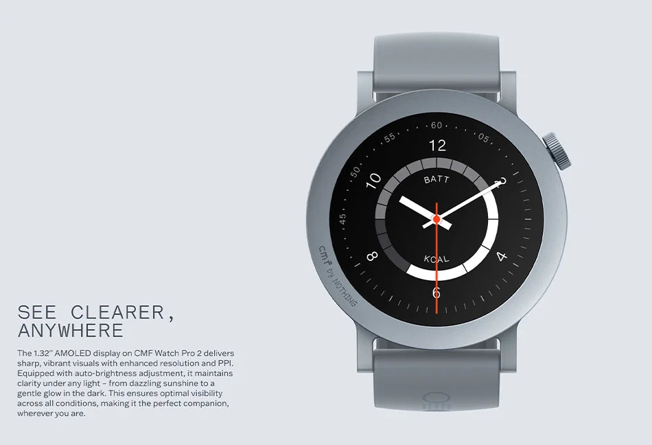 CMF by Nothing Watch Pro 2 Global Version BLUETOOTH CALLS 1.32'' AMOLED 60 FPS Display 11 Days Battery life SpO₂ Monitors GPS