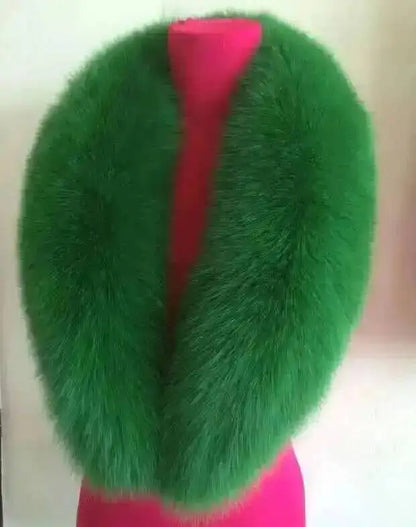 Natural Color Raccoon Fox Real Fur Collar Scarf Genuine Big Size Scarves Warp Shawl Neck Warmer Stole Muffler with Clip Loops #6