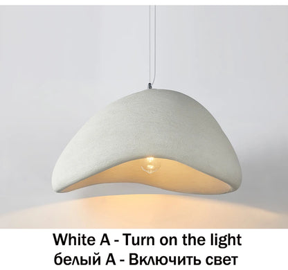 Nordic Wabi Sabi Pendant Lamps Dining Room Lighting Modern Living Room Bedroom LED Ceiling Chandelier Loft Lustre Hanging Lights