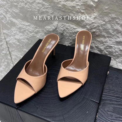 Super-high Heel 12/10/9/7cm Slippers Women Shoes Summer Peep Toe Stiletto Sandals Sexy Party Ladies Shoes Luxury Woman Pumps