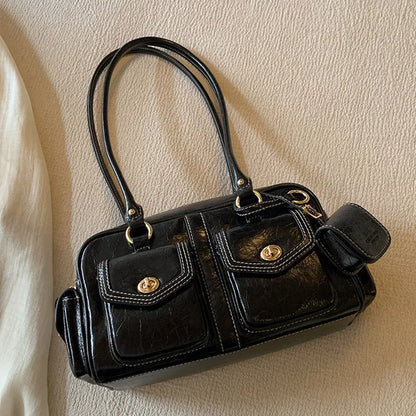 Luxury Boston Bags New Handbags For Women Trendy Commuting Versatile Handbag With Pendents Shoulder Crossbody Pillow Bags
