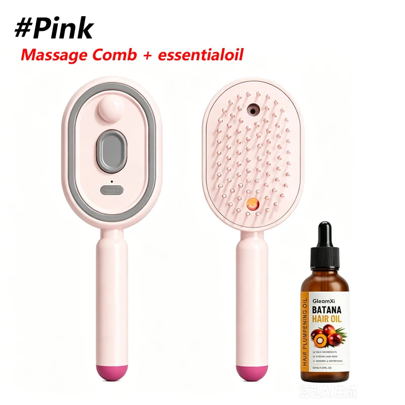 Electric Spray & Massage Hair Brush, Electric Steaming Massage Hair Care Brush, for Reduce Frizz, Nourishes Hairs, Anti-Static