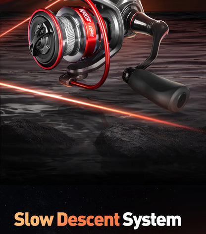 HANDING Elite Spinning Reel Max Drag 6kg 5.2:1 Gear Ratio Light Weight Fishing Reel Slow Descent Spool Smooth Line Laying Reels