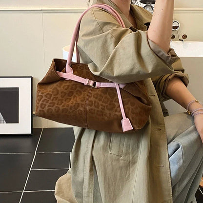 Fashionable Leopard PU Leather Shoulder Bags for Women 2026 Luxury Designer Brand Trend Tote Bag Females Short Handle Handbags