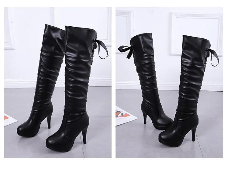 Women Boots Luxury Knight Women Length Boot Fashion Sexy Soft Leather Shoes Leather Elegant Comfortable Knee High Boots