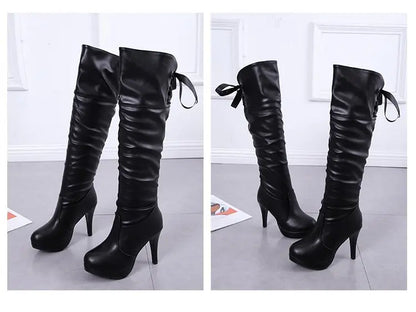 Women Boots Luxury Knight Women Length Boot Fashion Sexy Soft Leather Shoes Leather Elegant Comfortable Knee High Boots