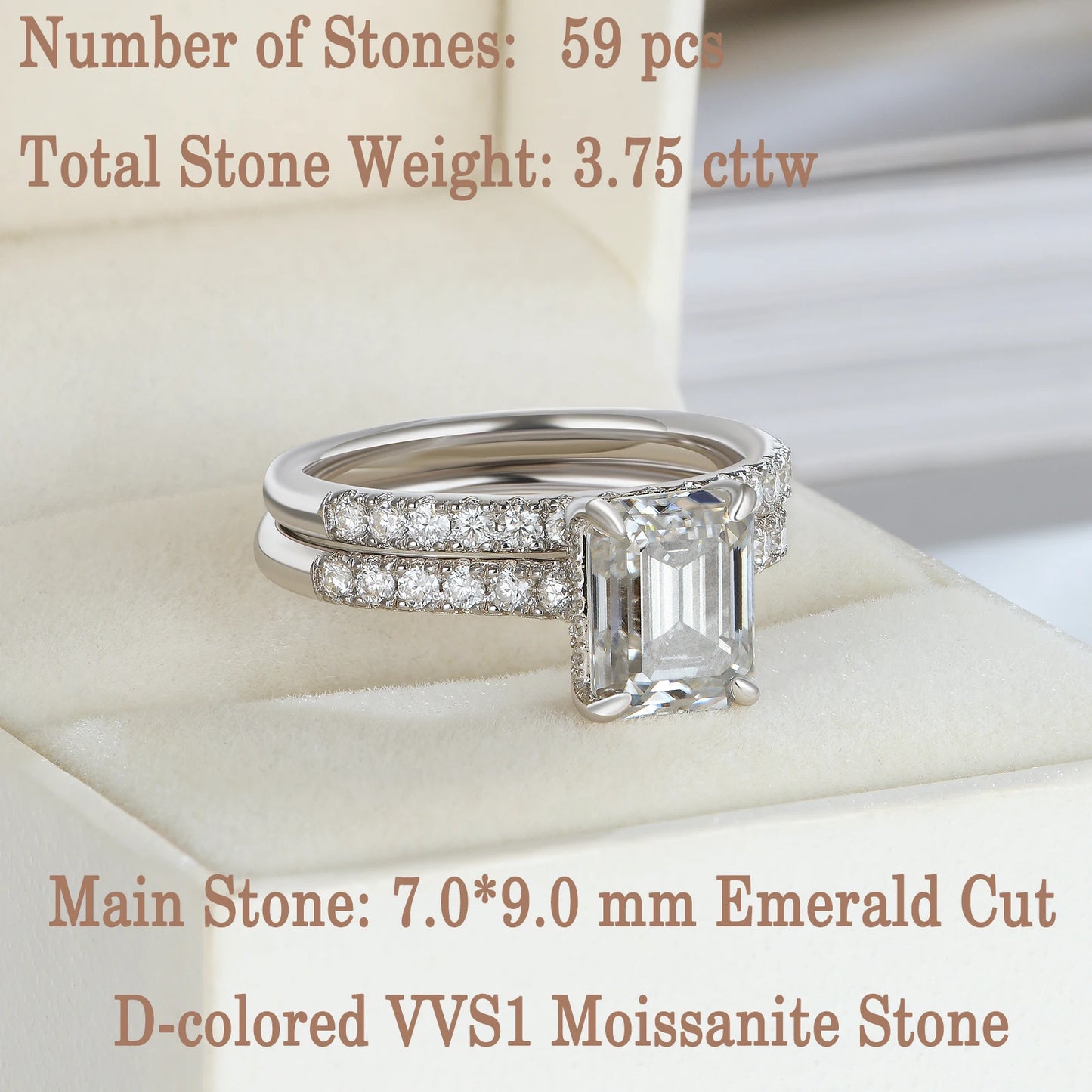 Newshe Moissanite Bridal Rings Set for Women D Color VVS1 Radian Oval Cut Engagement Ring 925 Sterling Silver Luxury Jewelry