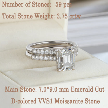 Newshe Moissanite Bridal Rings Set for Women D Color VVS1 Radian Oval Cut Engagement Ring 925 Sterling Silver Luxury Jewelry