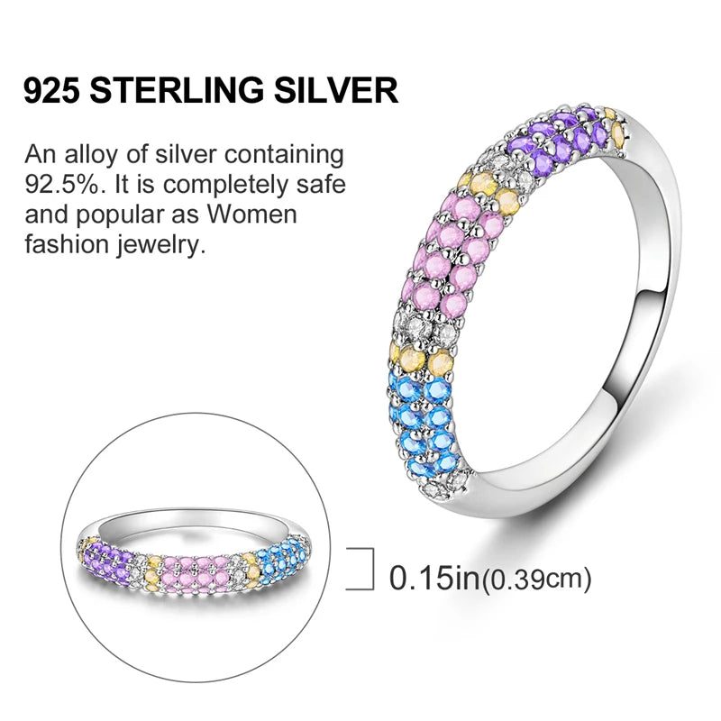 2026 New 925 Sterling Silver Rings Zircon Sparkling CZ Rings Rings For Women Original Wedding Fine Jewelry Accessories Gifts