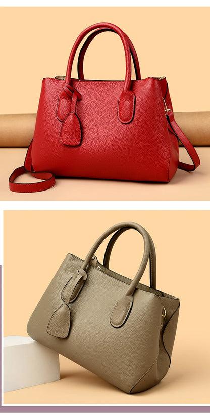 Genuine Leather Large Capacity 3 Layers Women Totes Designer Ladies Shoulder Crossbody Bags Fashion Female Handbags Sac A Main