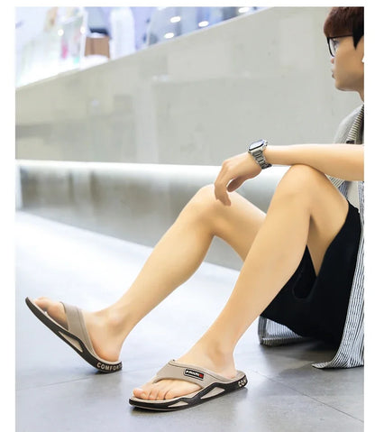 Flip-Flops For Men Breathable Comfortable Beach Sandals for Men Casual Shoes Flip-Flops Fashion Slippers for Outdoors