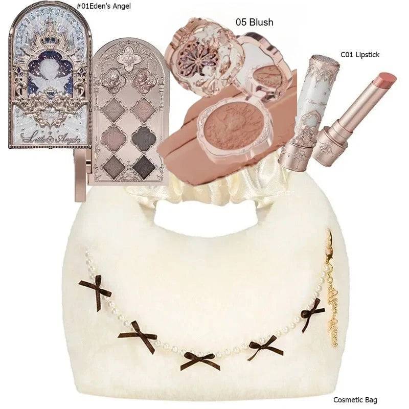 Makeup Flower Knows Set Swan Ballet Series Six Color Eyeshadow Palette Embossed Blusher Shine Lipstick Kit With Bag All In