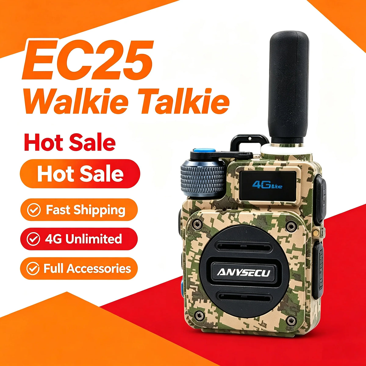 Hot SALE 4G Radio Camo G6 Australia B4 Band EC25-AU Type-C 6800mAh Battery Portable PoC Mini Two Way Radio With Realptt Platform