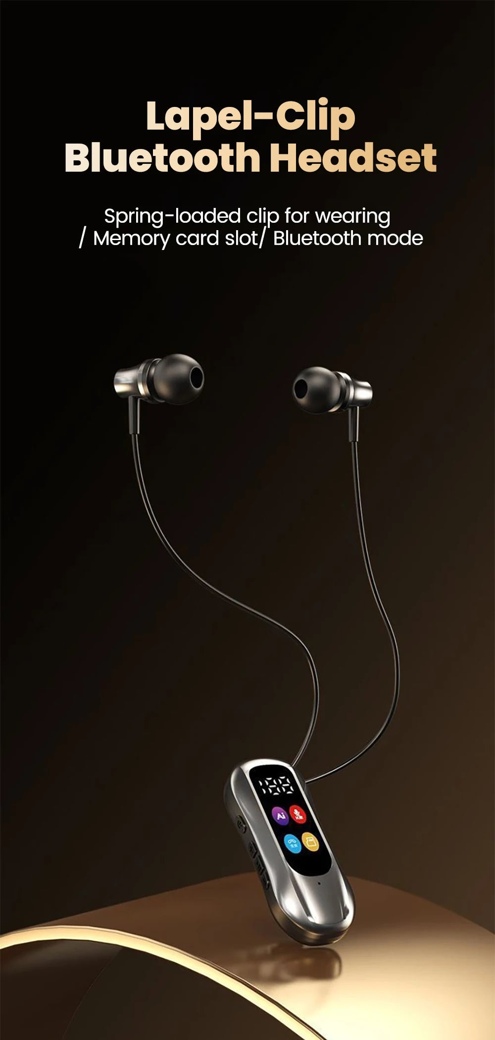 S30 Collar-Clip Bluetooth Headset Wireless Headphones With Mic HD Calling BT Earphones Variable Sound Earbuds Support SD Card
