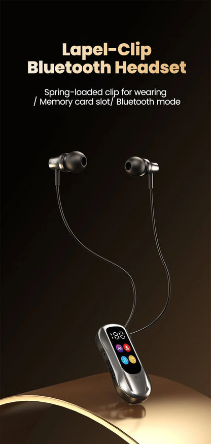 S30 Collar-Clip Bluetooth Headset Wireless Headphones With Mic HD Calling BT Earphones Variable Sound Earbuds Support SD Card