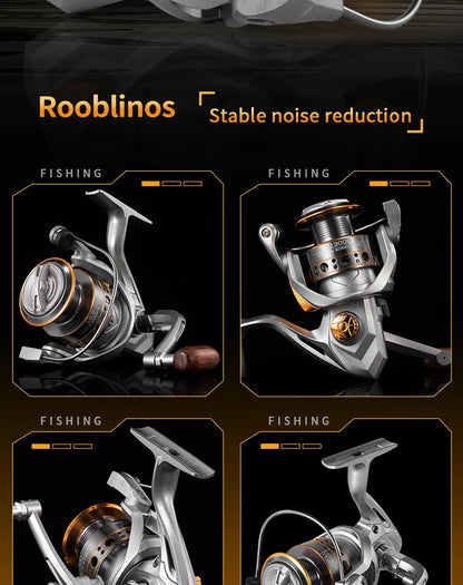 Rooblinos LD Lightweight Spinning Reel 5.2:1 Gear Ratio Smooth Fishing Reel for Trout Bass Freshwater Saltwater Fishing