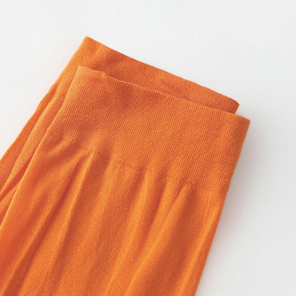 Combhasaki Halloween Velma Costume For Women Orange Long Sleeve Crop Top And Pleated Mini Skirt with Stockings Cosplay Outfits
