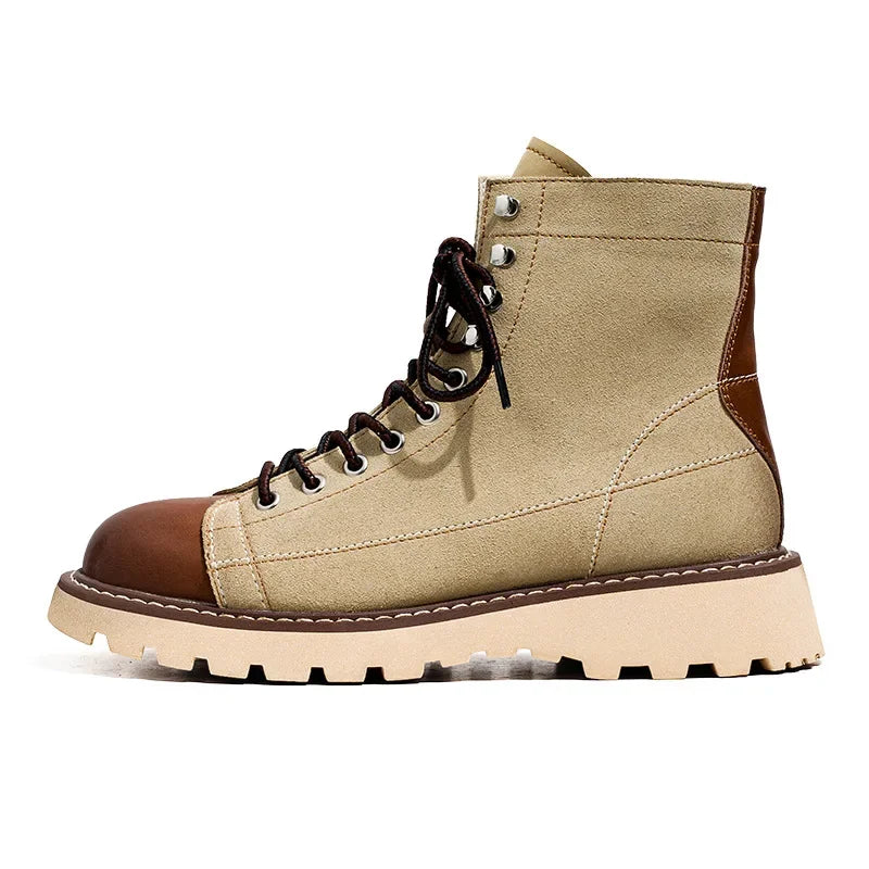 Handmade Autumn Winter New British Business Men Casual Leather Shoes Dress Cow Suede Ankle Boots Tooling Outdoor Desert Boots