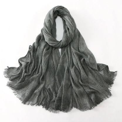 Women Crinkle Modal Rayon Hijab Muslim Scarf Shawls Solid Color Headband Femme Breathable Headwrap Turban Ramanda 180*70cm