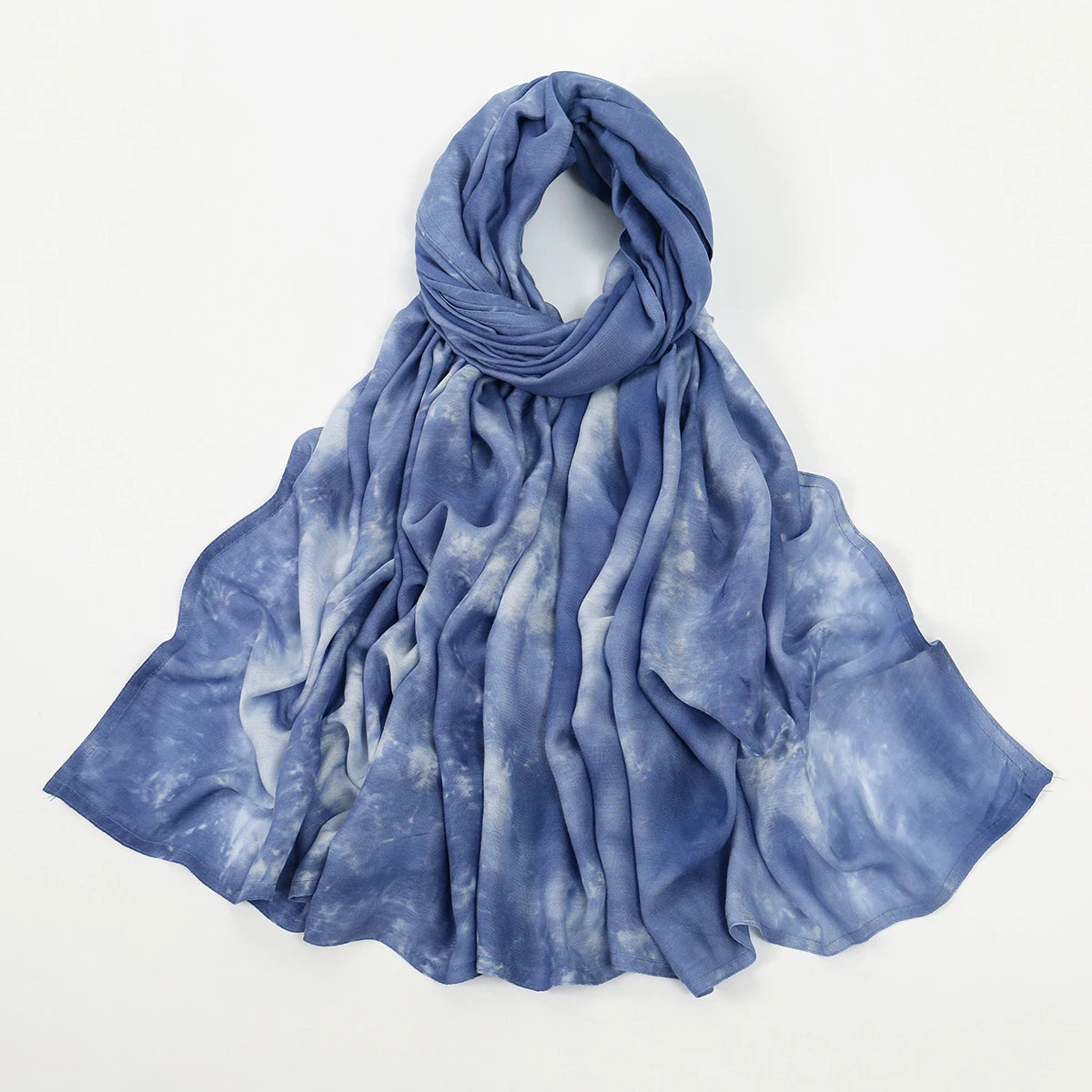 190*90cm Big Size Modal Cotton Hijab Women Tie-dye Scarf Double Stitching Shawl Muslim Gradient Plain Cotton Rayon Headscarf