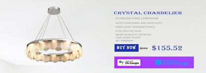 Modern Luxury Lustre Crystal Chandelier Living Room Ceiling Lights Dining Room LED Chandeliers Villa Gold Crystal Pendant Lamp