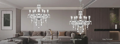 Elegant 6 Chandelier Lighting Modern Crystal Lights Kitchen Chandeliers Light Ceiling Pendant Lamp Transparent Color
