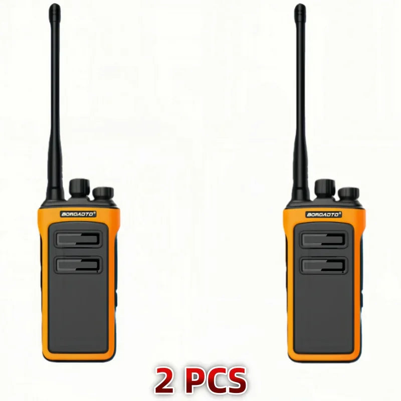 Rechargeable Waterproof Long Range Walkie Talkie Two Way Radio with One Key Decoding for Construction Security Office Use
