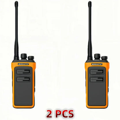 Rechargeable Waterproof Long Range Walkie Talkie Two Way Radio with One Key Decoding for Construction Security Office Use