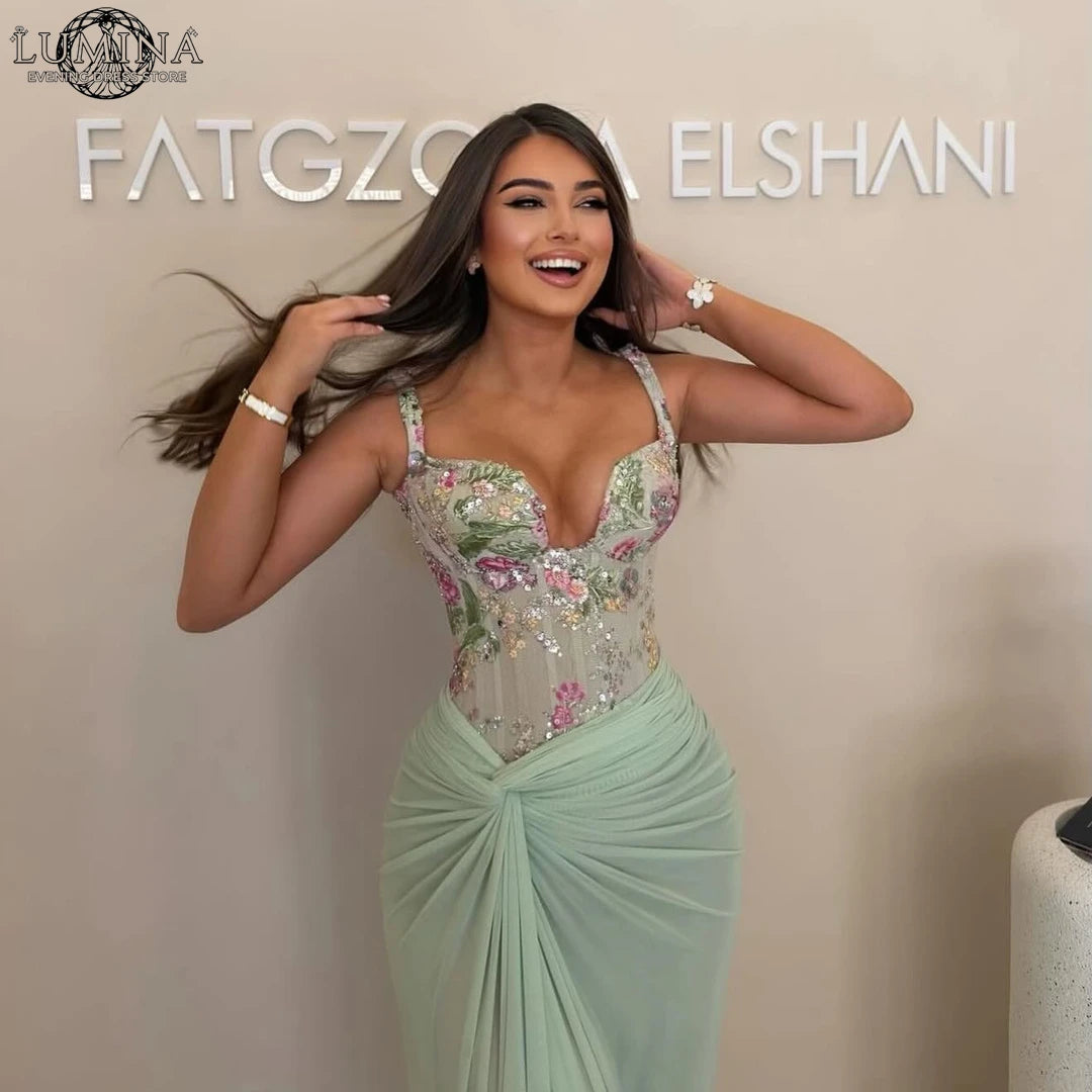 Lumina 3D Flowers Elegant Women's Dresses for Wedding Party Dresses Luxury 2026 Fishtail Skirt Custom Made Prom Dress 2026 Guest