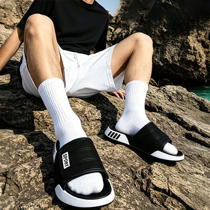 Big Size 40-47 Soft Bottom Sports Eva Slippers Men's Summer Fashion Indoor Outdoor Home Shallow Slippers Man Streetwear Sandals
