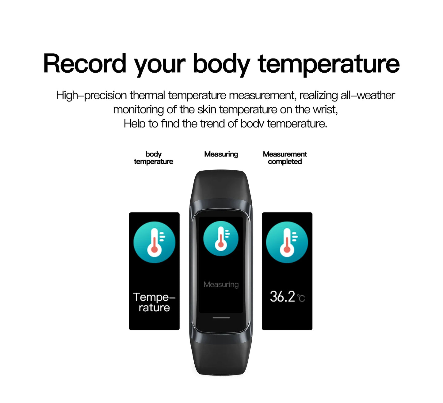 LIGE 1.1 Inch Amoled Heart Rate Monitor Smart Bracelet Wristband Slim Smart Watch Men Women Waterproof  Fitness Tracker Band