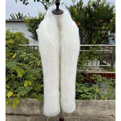 2025 New Faux Fox Fur Scarf Women Long Plush Warm Winter Fashion Fake Fur Wrap Collar