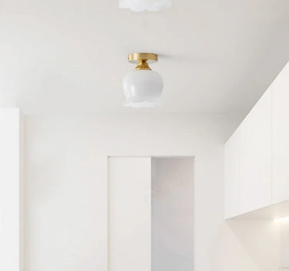 IWHD Home Lighting LED Ceiling Lights Decoration Aisle Porch Living Room Light Fixtures Nordic Ceiling Lamp Resin Copper Lustres