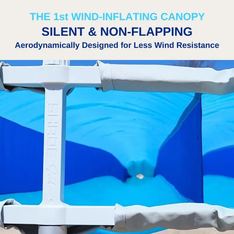 Garden Furniture  The Ultimate Wind-Inflating, Beach Shade – Silent, Non-Flapping Design,8x10ft Auto-Directing Canopy – Light-We