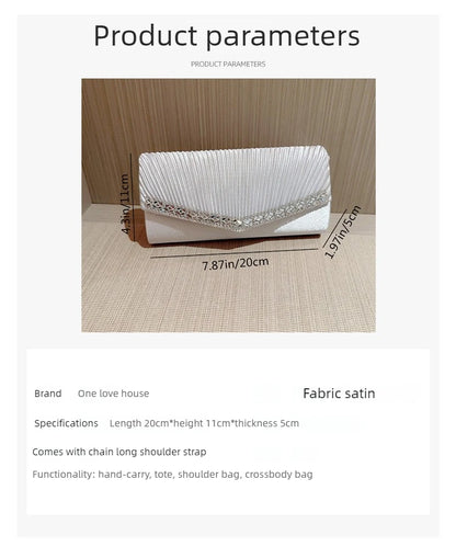 Women Evening Clutch Bags Elegant Luxury Female Silver/Black/White Clutch Wedding Purse Party Handbag Ladies Chain Shoulder Bags