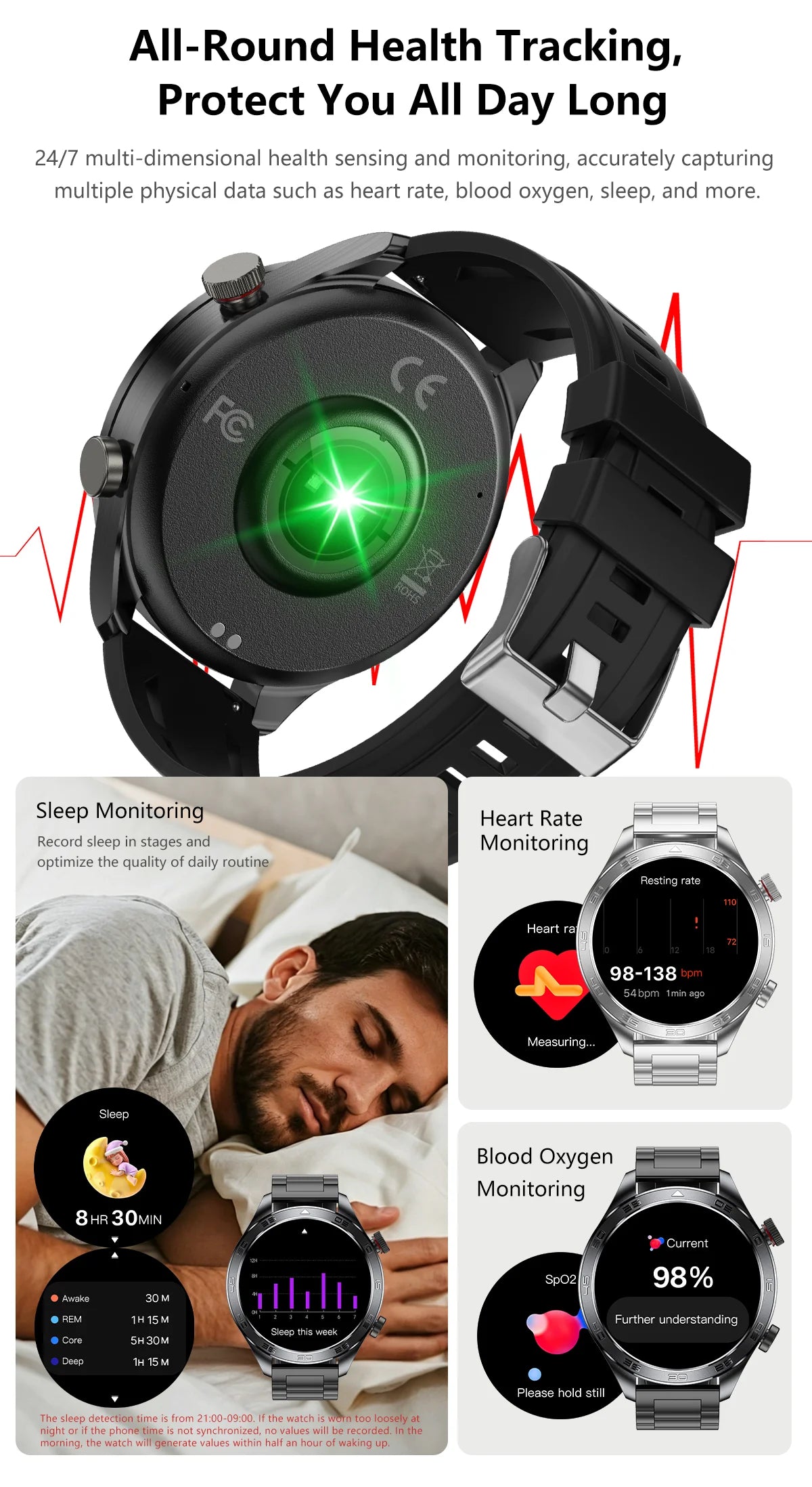 2026 new business men's smart watch 1000 mAh battery with compass altitude pressure IPX8 waterproof call sports health watch