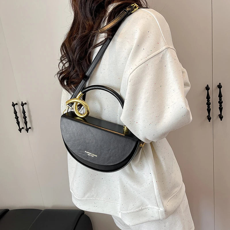 Small Crossbody Bags For Women Designer Semicircle Saddle Bag 8 Colors Pu Leather Handbag Luxury Brand Lady Shoulder Bags