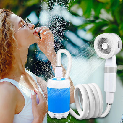 Portable Camping Shower Pump with Digital Display 4000mAh Upgraded Rechargeable Electric Shower Pump Camping Beach Dormitory