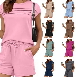 Women Linen Blend Romper Lapel Collar Short Sleeve Button Down Ruffle Hem Pocket Jumpsuit Casual Beach Playsuit
