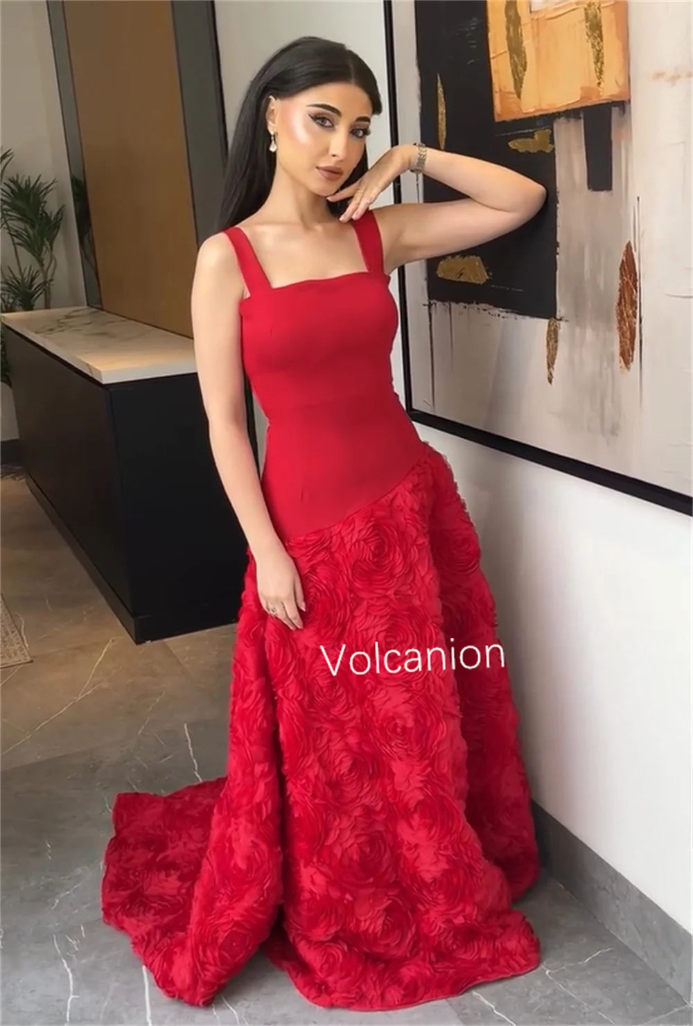 Customized Classic Jersey Flower A-line Strapless Long Dresses Bespoke Occasion Simple Modern Style