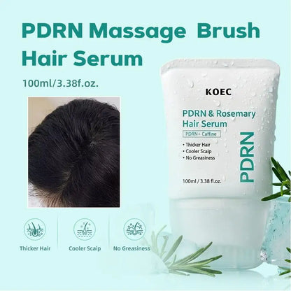 Scalp Massage Serum with Silicone Applicator Anti Hair Loss Care Lotion PDRN Rosemary Tea Tree Oil Refreshing Hair Root Essence