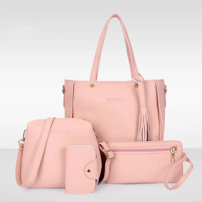 4Pcs/Set Shoulder Bag Large Capacity Crossbody Handbags Enhanced and Reinforced PU Leather Wallet Purse Crossbody Bags for Women